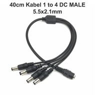 Jack DC 5.5x2.1mm 12V 4-branch squid adapter cable connector 1 to 4 DC male For CCTV Camera LEDNVR