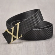 MWDL LV Xiaomi Plaid Genuine Leather Men Women Belt Double-Sided High-End Casual Trend