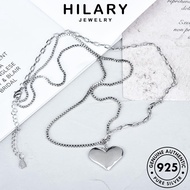 HILARY JEWELRY Silver Original Chain Simple Heart Accessories For Korean Pendant Leher 925 Necklace Women Sterling Perak Rantai Perempuan 純銀項鏈 N277