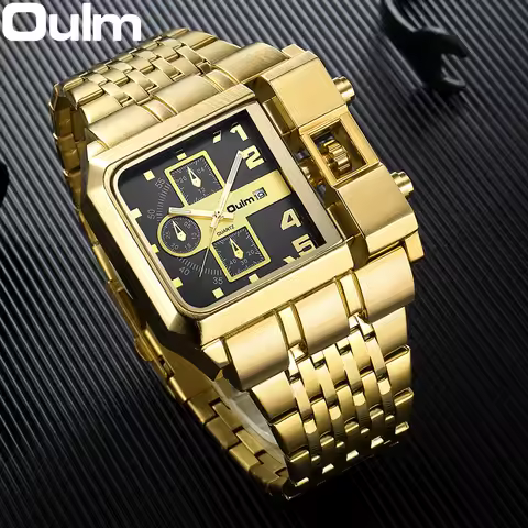 Oulm 3364 Luxury Brand Men's Watch Stainless Steel Male Quartz Clock Auto Date Unique Business Men's