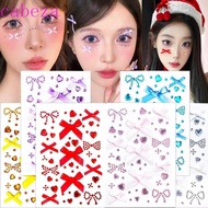 CABEZA Face Gem Sticker, Sparkling Bowknot 3D Rhinestone Sticker, Creative Shiny Waterproof Y2K Face