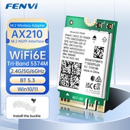 FENVI AX210 WiFi6E M.2 Card BT5.3 Tri Band 5Ghz/6G/2.4G 5374Mbps 802.11AX Wireless NGFF Network WiFi