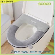 Ecoco Zippered Toilet Seat Cover Soft Closestool Mat Washable Warm Toilet Bowl Seat Bidet Cover