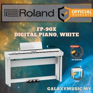 Roland FP-90X 88-key Digital Piano with Piano Stand, Bench, RH5 Headphones, Note Stand, 3-Pedal - Wh