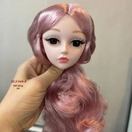 Đầu Búp Bê Công Chúa 3D 22 Inch 60cm Phụ Kiện Trang Điểm Mắt Đồ Chơi BJD Thu Nhỏ Đồ Sưu Tầm