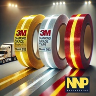 3M Reflective Diamond Tape Model 983 • White Yellow Red/Size 53.5 Mm X 50m