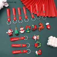 Theearlyut Christmas Keychain Cute Cartoon PVC 3D Doll Pendant Exquisite Car Key Accessories Girls Bag Ornaments New Year Party Gift SG