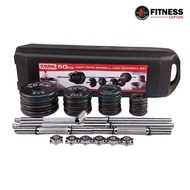 Fitness Captain Gym York 50KG Dumbbell And Barbell Combo Set B75