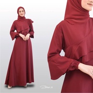 Qn Peak 4.4 | Carmel Maxi Dress Plain Maxi Dress With 2-tier Cross Variation, Gives Effect