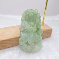 冰果綠齊天大聖孫悟空吊墜牌件 |天然緬甸玉A貨翡翠