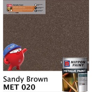 SINAR NIPPON METALLIC GLOSS PAINT 1 LITER FOR WOOD & METAL / MASONRY WALL - MET020 SANDY BROWN/ CAT 