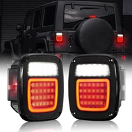 Universal Tail Lights for Jeep Wrangler CJ, TJ, YJ, JK Trailer Van Smoked Lens Stop Brake Reverse Si