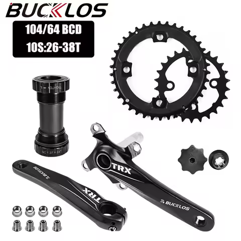 BUCKLOS 2*10S MTB Crankset 104/64 BCD Mountain Bike Crankset 26T 38T 20 Speed Bicycle Integrated Cra
