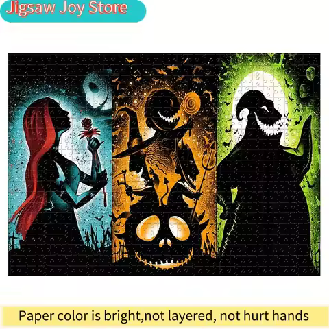 1000pcs Puzzle Cartoon Characters Nightmare Before Christmas Jack and Sally Monster Wall Hanging Puz