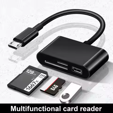 Card Reader 3-in-1 All Multi USB 2.0/Type-C U Disk TF Card Reader OTG Adapter for Mobile Phone Camer