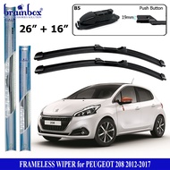 Brainbox Frameless Car Wiper Peugeot 208 Wiper Blade Rubber Car Windshield Cleaner