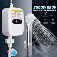 Water Heater Bathroom Kitchen Instant Electric Hot Water Heater Tap Temperature Display With Faucet Shower 220V 50Hz 3500W