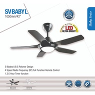 Deka Ceiling Fan With Silent &amp; 3 colour led light SV-BABY-L-GM