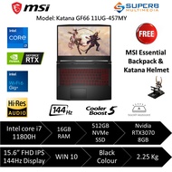 MSI Katana GF66 11UG-457MY Gaming Laptop (Intel Core i7 11800H, 16gb ram, 512gb ssd, Nvidia RTX3070 8GB, 15.6" FHD IPS 144Hz, Win10)