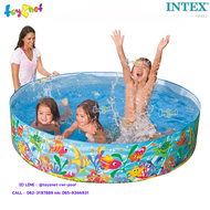 Intex ส่งฟรี สระน้ำ สระขอบตั้ง ลายการ์ตูน สัตว์น้ำใต้ทะเล 6 ฟุต (1.83x0.38 ม.) รุ่น 56452