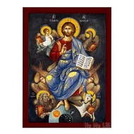 Pop Jesus Christ The Great High Priest Greek Orthodox Icon Byzantine Art Wall Hanging Religious Deco