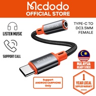 Mcdodo Castle Series Type-C To DC3.5MM Female Cable (Support Call Audio & Wire Control) 11CM CA756