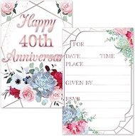 Helewilk Happy 40th Wedding Anniversary Invitations, 40th Wedding/Working Anniversary Invites Cards 