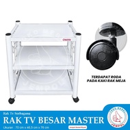 Rak Tv Master Besar / Rak Dorong Besi / Meja Serbaguna / Rak Tv Roda / Minimalis