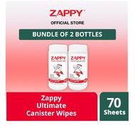 Zappy Ultimate Antiseptic Canister Wipes 70 Sheets
