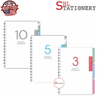 MASTER PRINT A5 Subject Notebook 3 / 5 / 10 Unique Coloured PP Sheets 70gsm