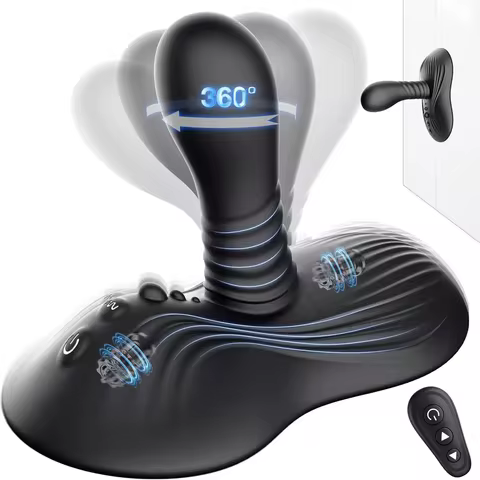 Remote Control Rotating Prostate Massager Anal plug Sucker Butt Plug Triple Vibrating Vibrator For M