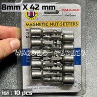 MATA C-MART MAGNETIC NUT SETTERS - HEX NUT 8MM X 65MM - 8MM X 42MM - ROOFING BOLT SOCKET BIT - 8mm X