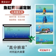Sticker, Glass Aquarium Background Fish Tank Paper, SpongeBob Wallpaper A54. Mlb9 Sticker,    Paper,