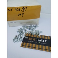 M 4 White Iron Nuts - 4.6 White Iron Nuts, 10 pcs
