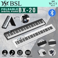 BSL BX-20 Foldable Rechargeable Semi Weighted Electronic Piano / Keyboard 88 keys with Bluetooth - B
