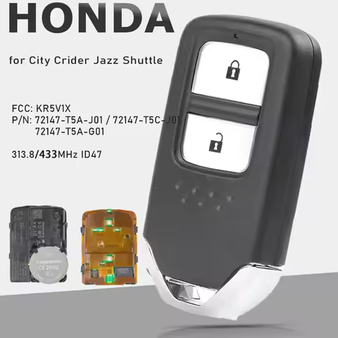 KEYECU Smart Remote Key Fob 2B 313.8MHz/433MHz ID47 for Honda City Crider Jazz Shuttle FCC: KR5V1X 7