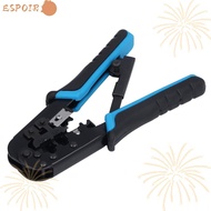 ESPOIR RJ45 Crimp Tool, 6 in 1 Built-in Wire Cutter and Stripper Modular Crimping Tool, All-in-One C
