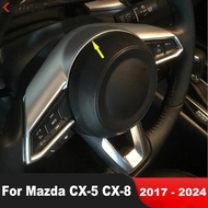 Car Steering Wheel Panel Cover Trim For Mazda CX5 CX-5 KF CX8 CX-8 2017-2024 Red Interior Accessorie