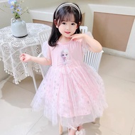 【PRINCESS KESLI】[1-7 Years] Dress Baby Girl Blue Frozen Princess Elsa Baju anak Ribbon Dresses for Kids Clothing