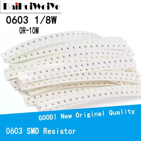 100PCS/LOTE 0603 SMD Resistor 0R-10M 1/8W 0 1 10 100 150 220 330 ohm 1K 2.2K 10K 100K 0R 1R 10R 100R