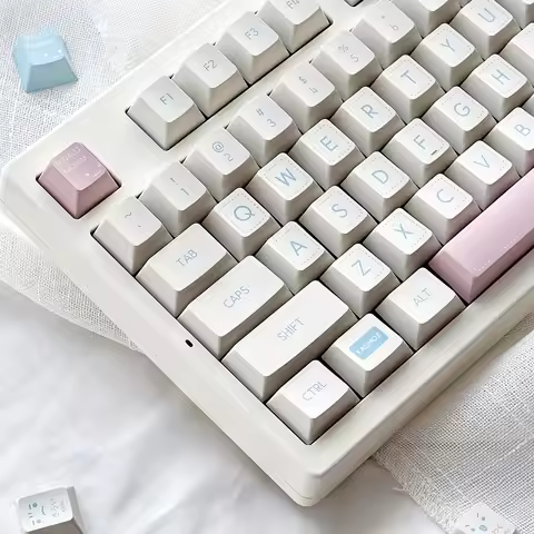 KAOMOJI Milk White Keycap Original Design Cherry Profile DYE Sub ISO Enter 140 Keys/Sets For 99% Sta