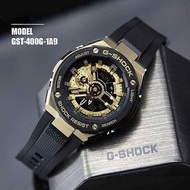 [TimeYourTime] Casio G-Shock GST-400G-1A9 G-Steel Analog Digital Black Resin Gold Watch