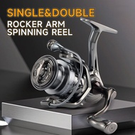 Spinning Fishing Reel Single&Double Rocker Arm Optional 5.2:1 Gear Ratio 19.84Lbs Max Drag Metal Spo