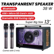 Peterhot A66 Transparent Karaoke Bluetooth Sound Lighting Rhythm Microphone Dazzling High-Quality Subwoofer Speaker
