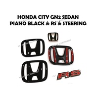4Pcs/Set Honda City GN2 Piano Black Rs Logo Emblem (Cover Ori Logo)