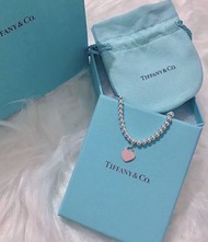 tiffany & co.Return to tiffany系列 heart tag 珠式 925銀 手鍊 粉色