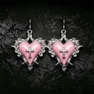 [Hot Sale] Halloween Dark Gothic Sweet Cool Love Rose Skull Spider Thorn Heart-Shaped Cross Earrings