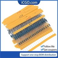 30 Kind 1/4W Resistance 1% Metal Film Resistor Assorted Kit Each 20 Total 600pcs 47Ω/220Ω/1K/10K/47K