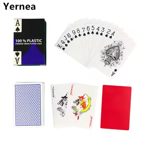 1pc 2 Color Red And Blue 58mm/2.28in *88mm/3.46in Baccarat Texas Hold'em PVC Waterproof Plastic Play