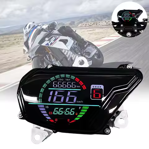 Multi-functional LED Motorcycle Speedometer Odometer Digital Dashboard Tachometer Instrument Panel f